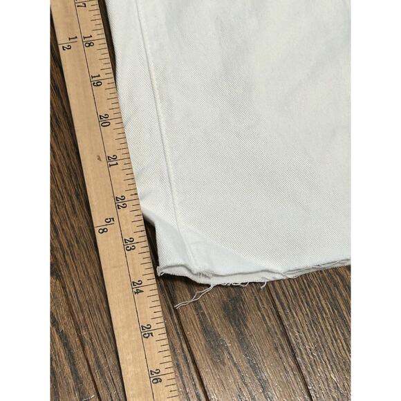NWT Paige Women's Crisp White Anessa Wide Leg Raw Hem Ankle Jeans Petite Size 32 - Picture 14 of 16